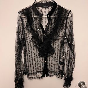 Black lace shirt